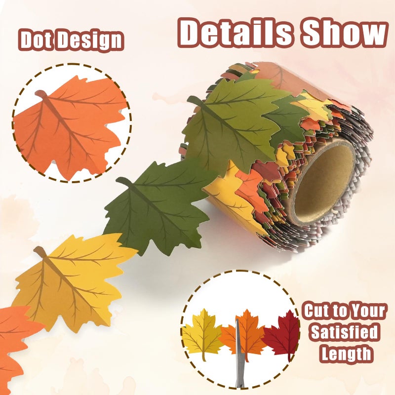 VABAMNA 50Ft Fall Bulletin Board Border Roll, Fall Classroom Decor, Maple Leaf Bulletin Board Decor for Autumn Thanksgiving Back to School Classroom Office Chalkboard Door Wall Decorations - Image 4